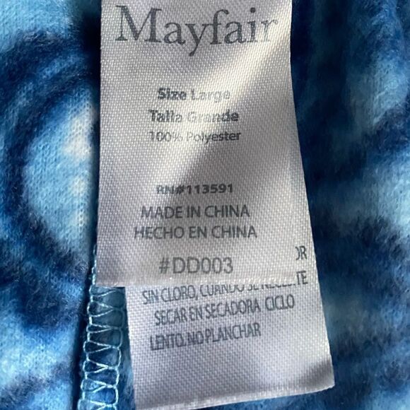 Mayfair Pajama Set New Pants Button Front Top Paisley Blue Womens Size Large - Picture 7 of 7